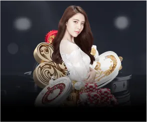 Hình ảnh bàn chơi casino trực tiếp với dealer xinh đẹp, thể hiện casino trực tuyến Goo888.